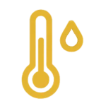 Pictogramme thermomètre : température et humidité par pièce