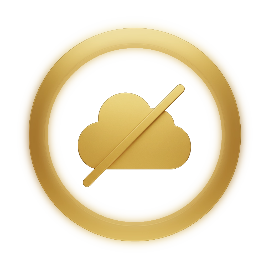 Accueil Nuage barré : aucune donnée envoyée vers un cloud externe